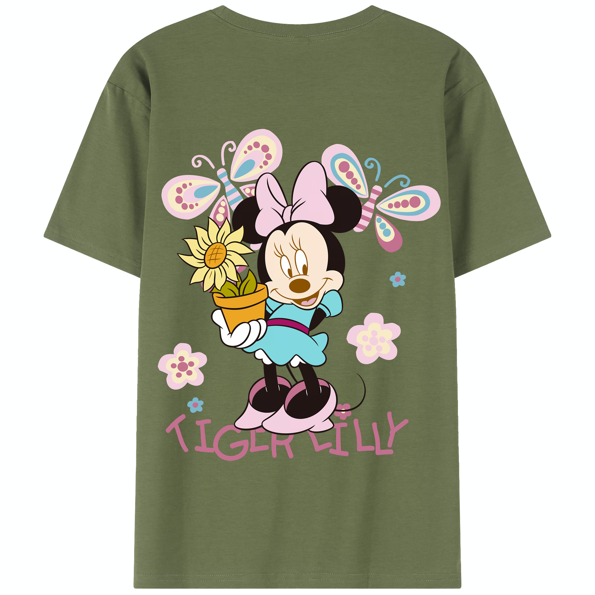 （画像用） ミッキーマウス Mickey Mouse 綿100％半袖Tシャツ（背面プリント）